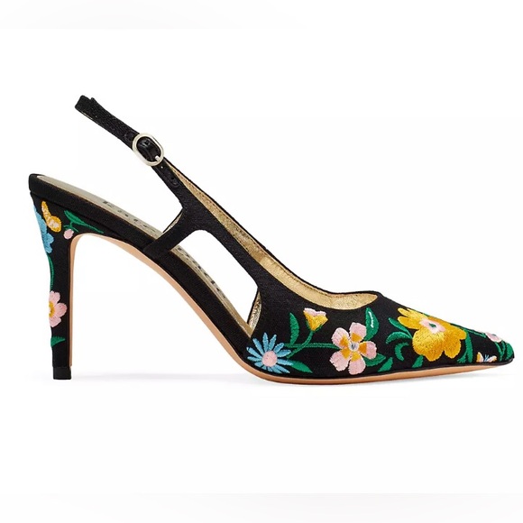 kate spade Shoes - Kate Spade Floral Embroidered Valerie Slingback Pumps